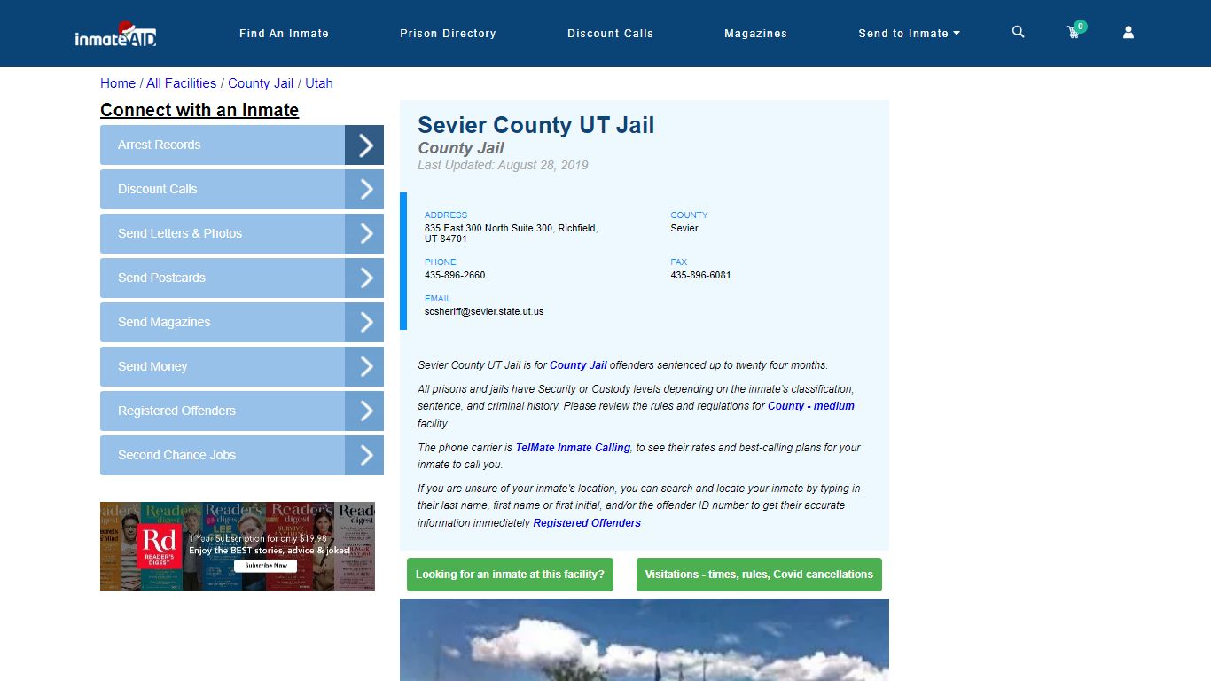Sevier County UT Jail - Inmate Locator - Richfield, UT